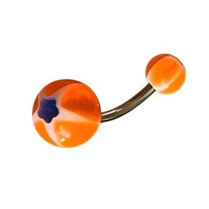 ✨ NEW Clear Orange-Tinted Acrylic Accessory with Star/Flower Design ✨